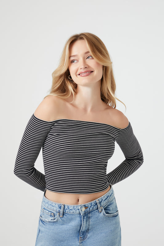 CROP TOP OFF SHOULDER  A RAYAS