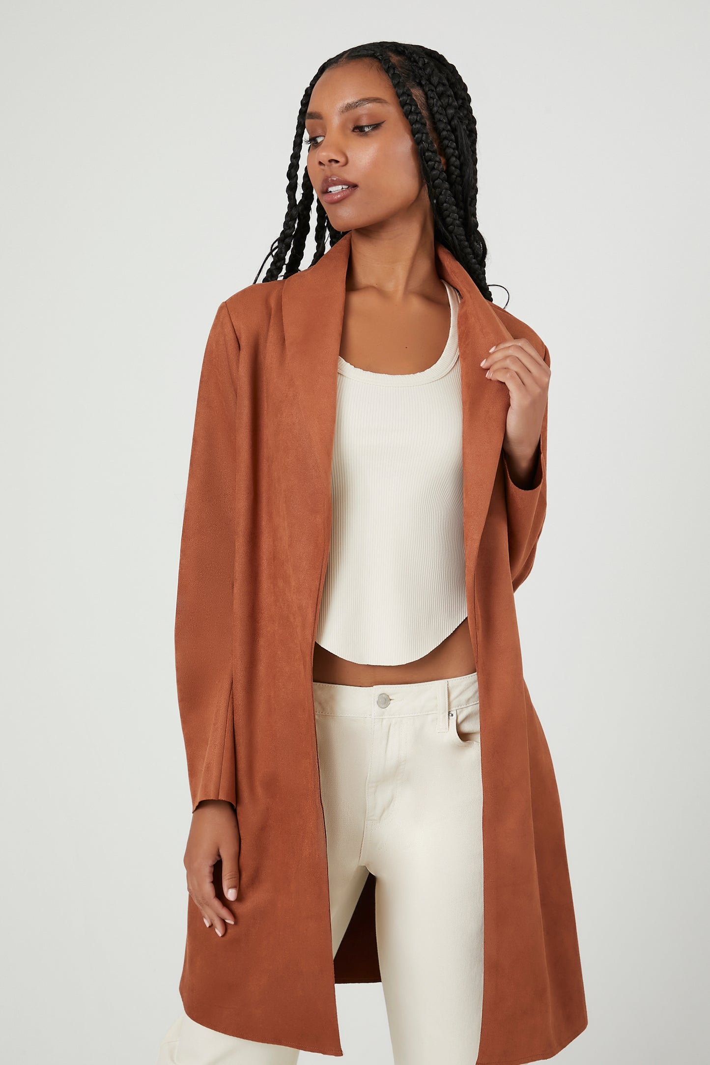 GABARDINA ABIERTA CON DETALLES DE BOLSILLO