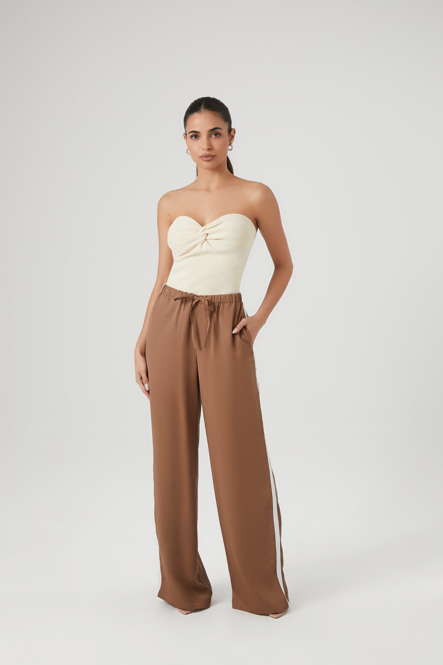 PANTALON WID-LEG CON FRANJA LATERAL