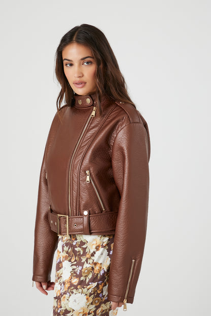 CHAQUETA BIKER DE CUERO ECOLÓGICO