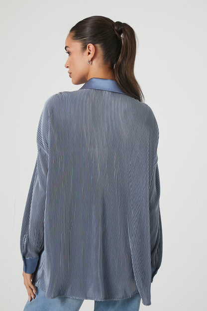 CAMISA DE SATIN ACANALADA CON TOP