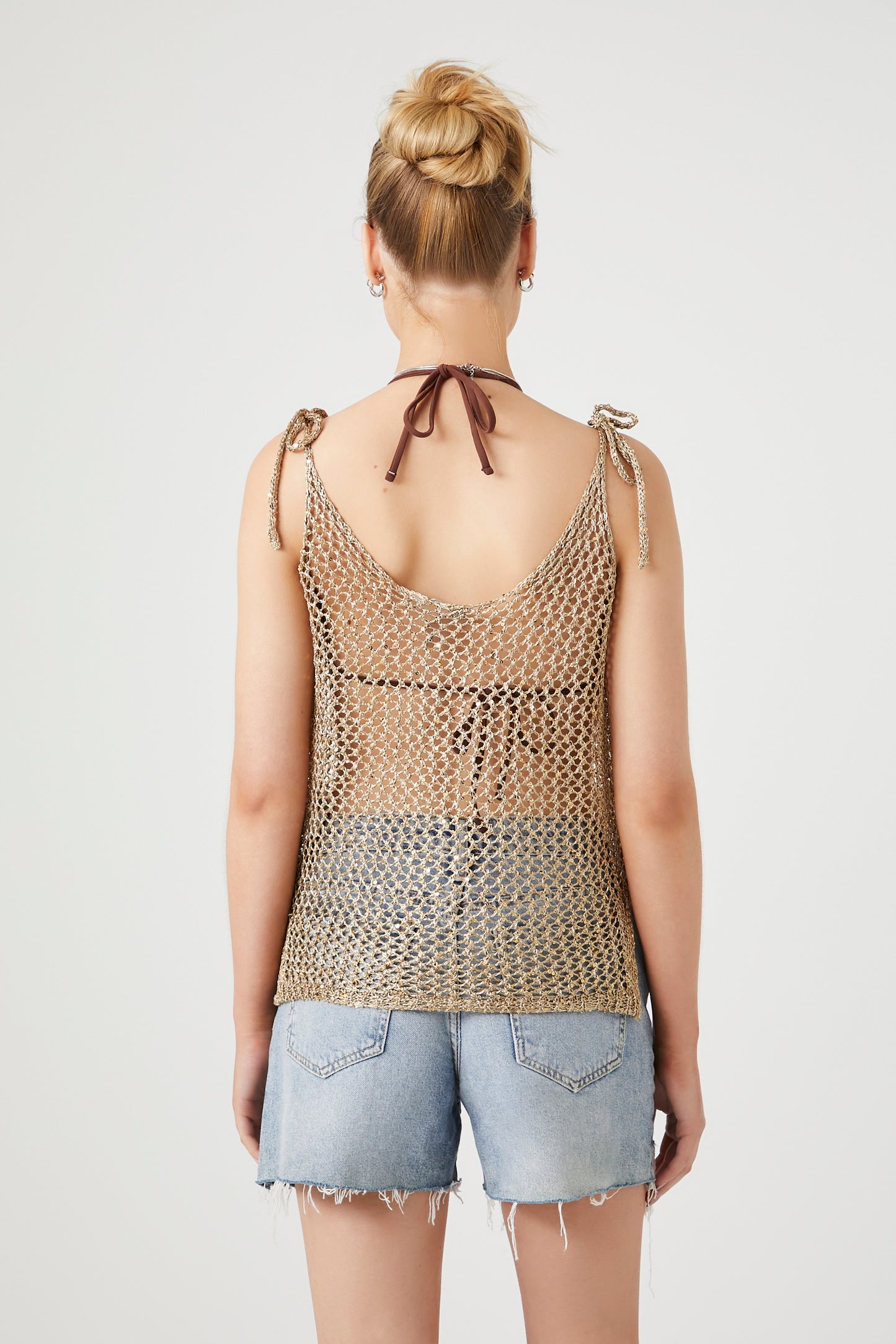 TOP METALIZADO DE CROCHET