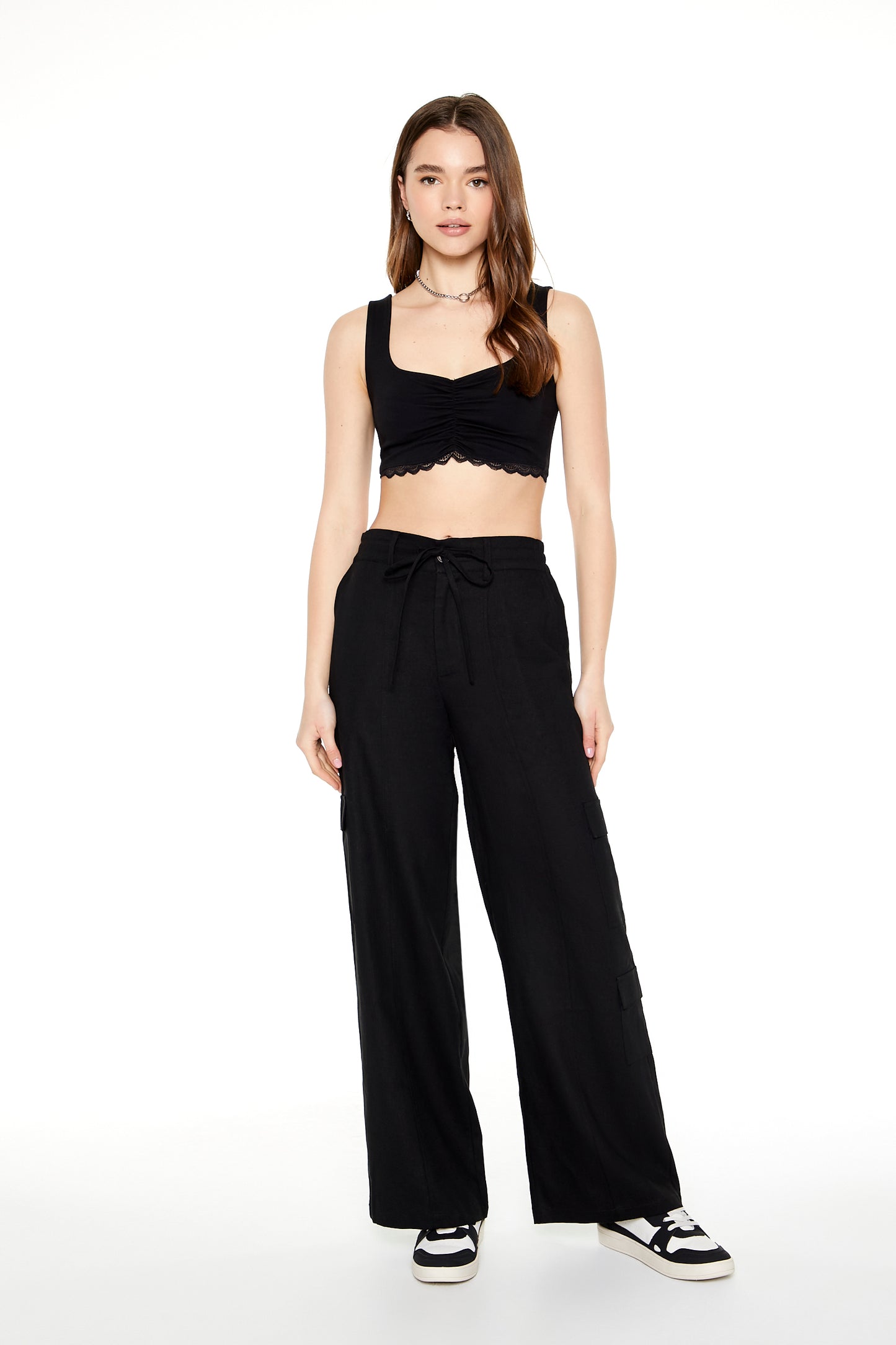PANTALON DE LINO WIDE-LEG