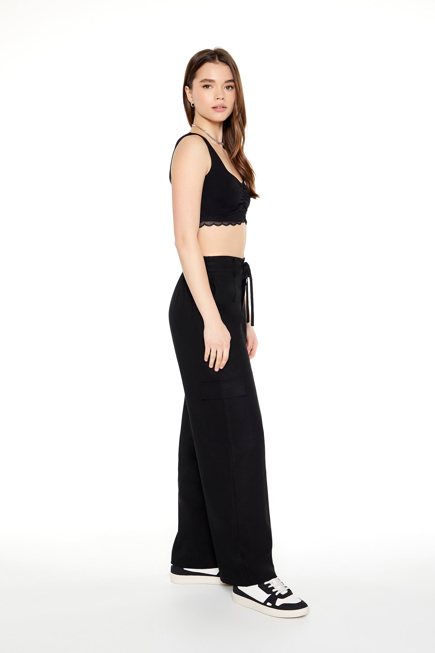 PANTALON DE LINO WIDE-LEG
