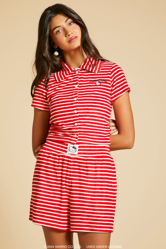 POLERA DE LINEAS LOGO "HELLO KITTY"