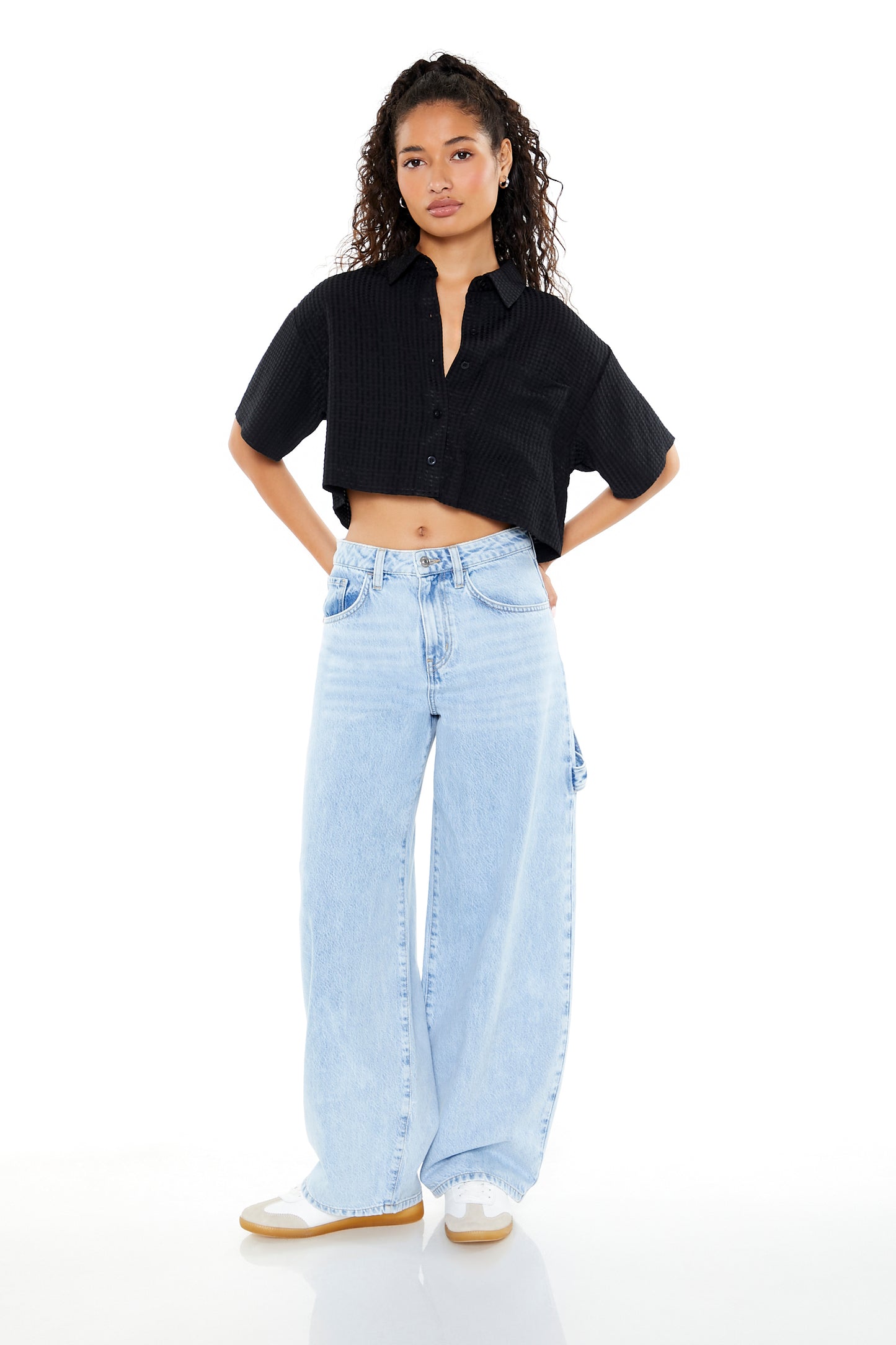 CAMISA CROPPED TEXTURIZADA