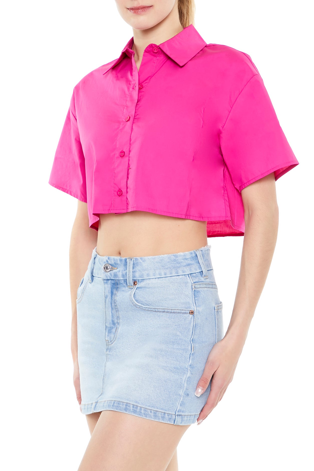CAMISA MANGA CORTA CROPPED