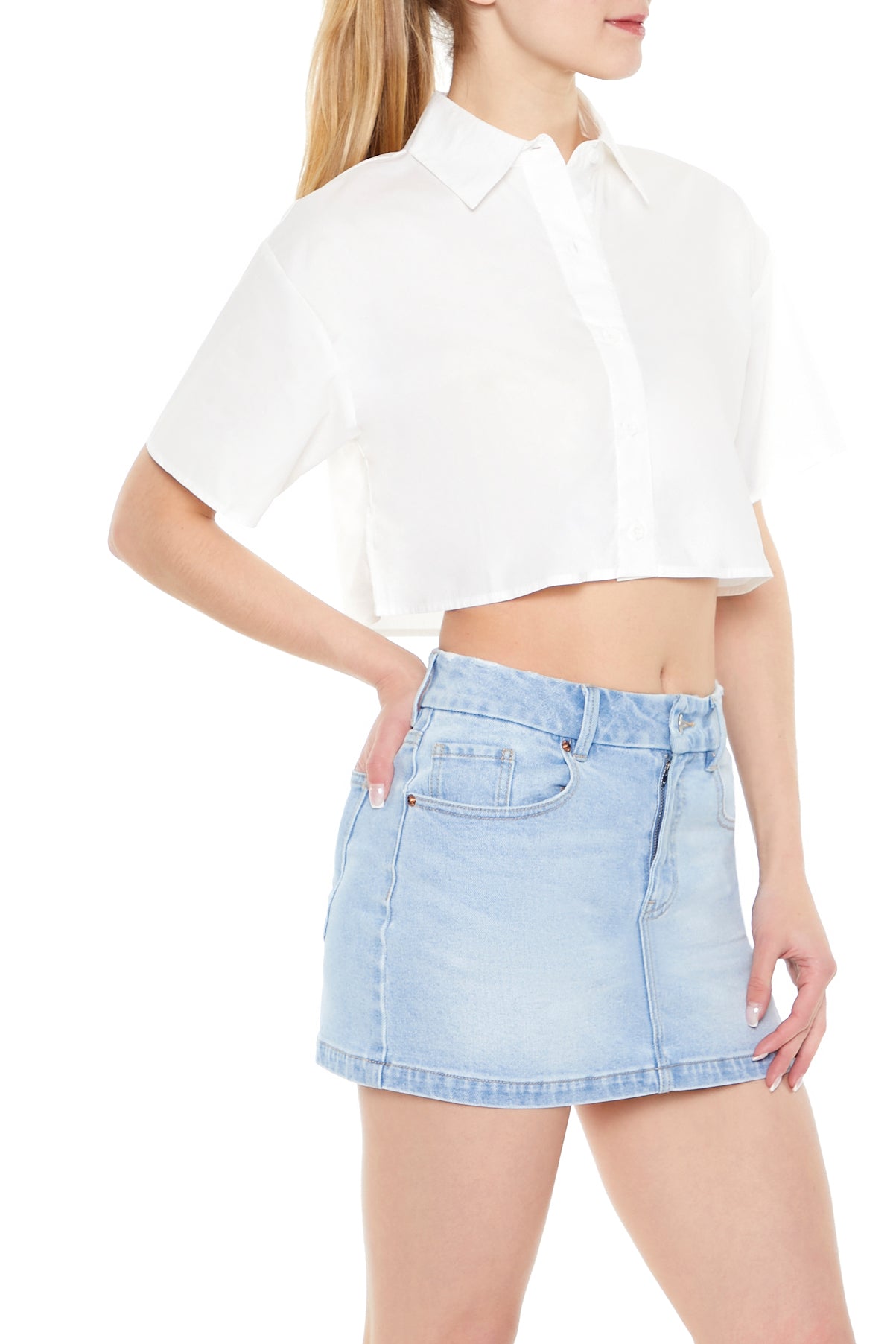 CAMISA MANGA CORTA CROPPED
