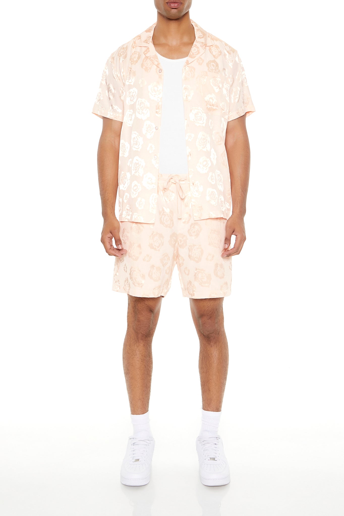 CAMISA DE SATÍN CON ESTAMPADO FLORAL