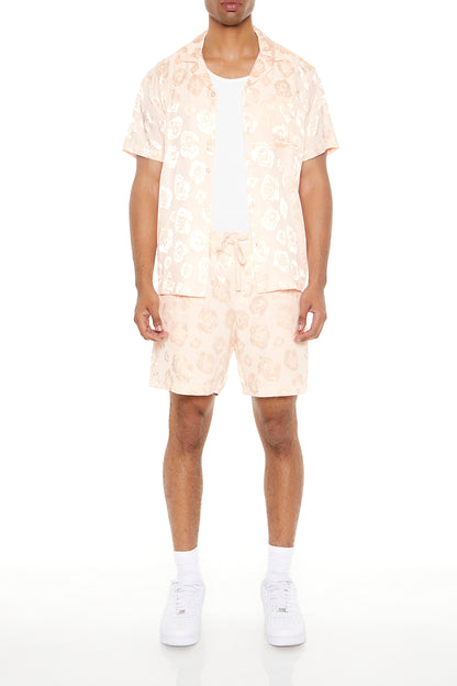 CAMISA DE SATÍN CON ESTAMPADO FLORAL