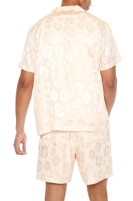 CAMISA DE SATÍN CON ESTAMPADO FLORAL