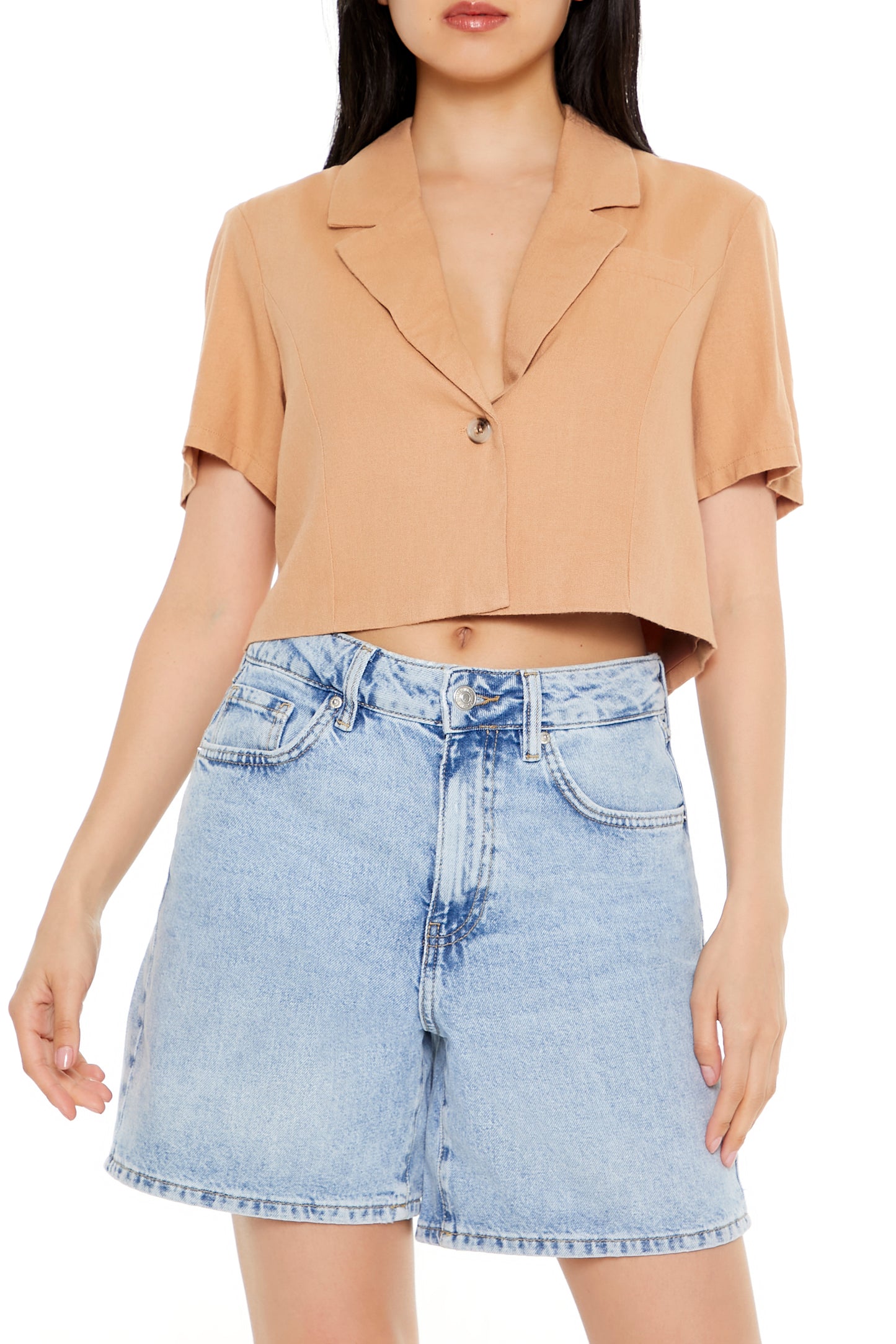 CAMISA CROPPED DE LINO