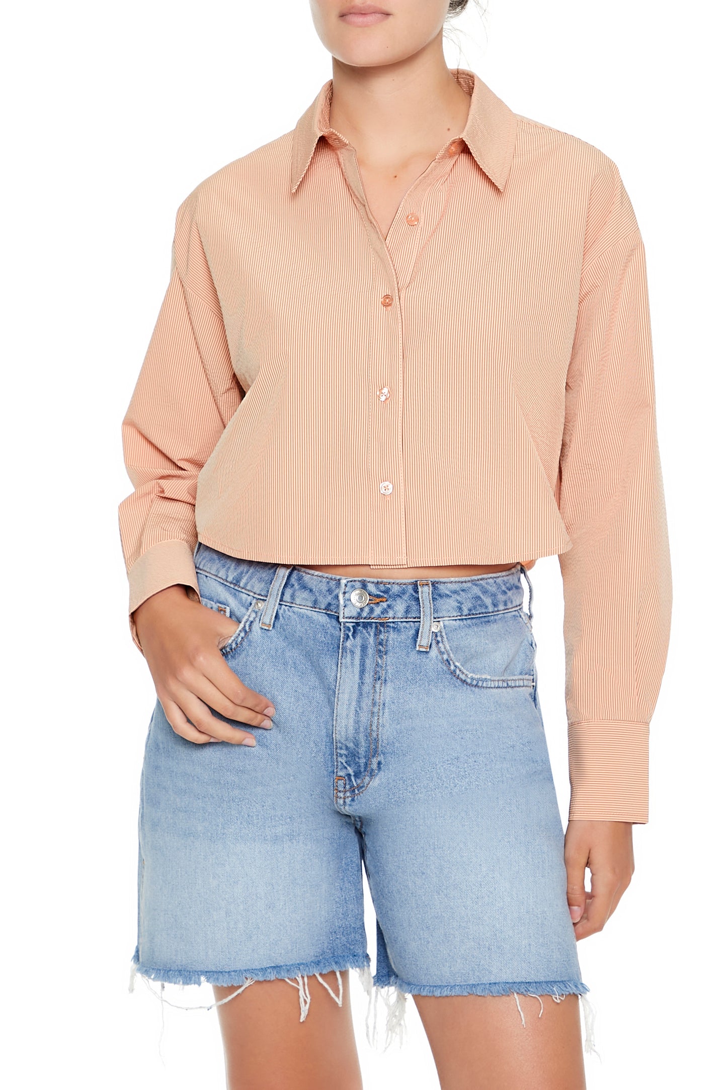 CAMISA CROPPED MANGA LARGA