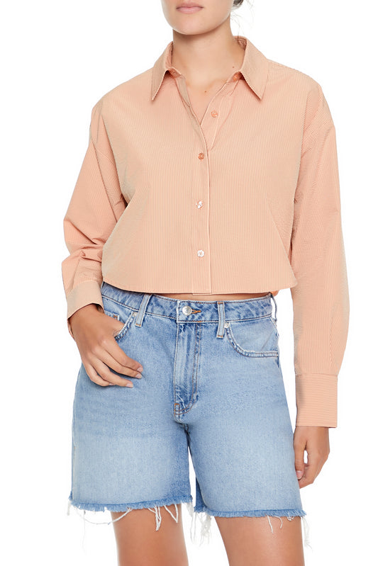 CAMISA CROPPED MANGA LARGA