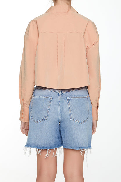 CAMISA CROPPED MANGA LARGA