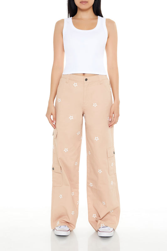 PANTALON CARGO CON PRINT DE ESTRELLAS