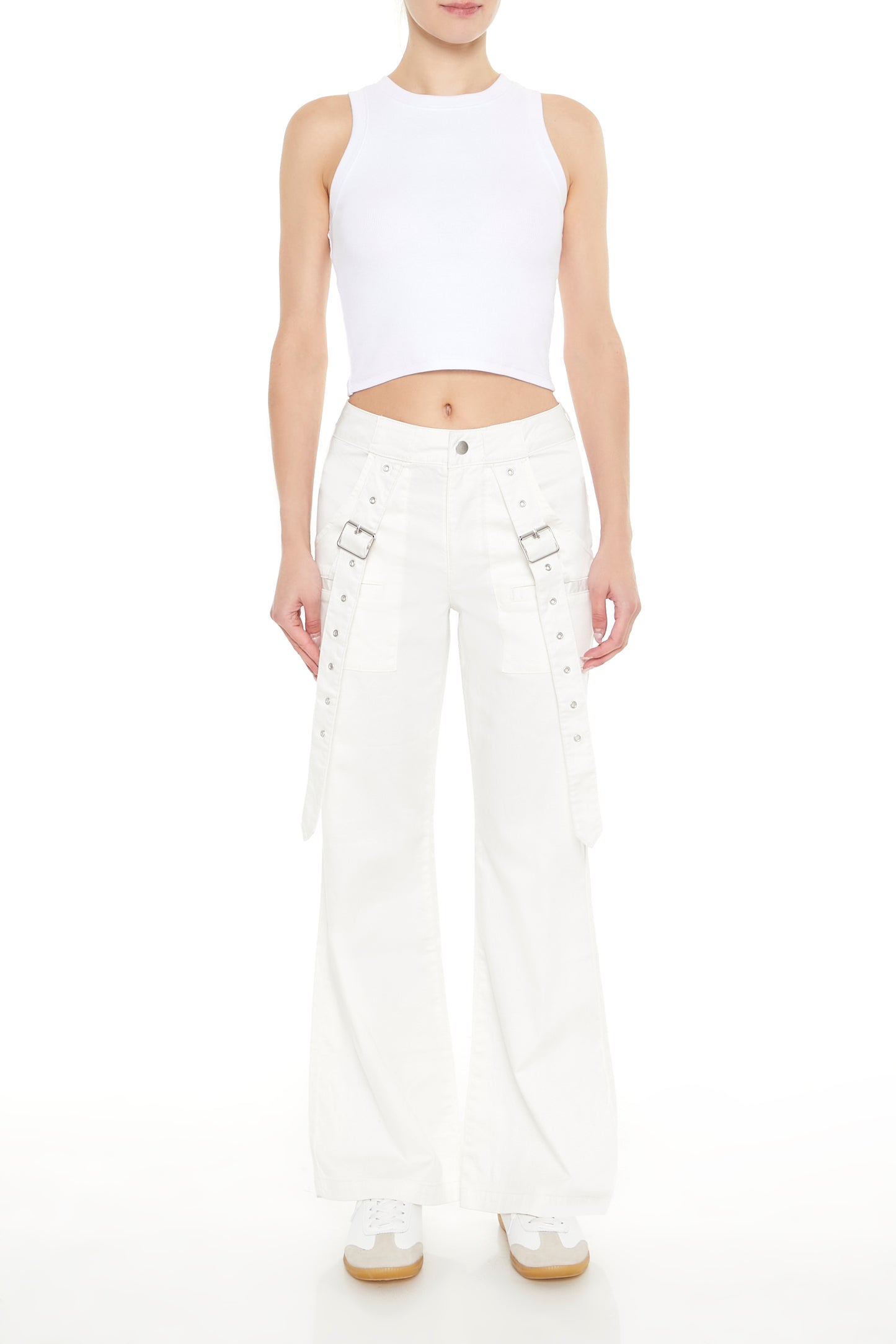 PANTALON WIDE-LEG CON DETALLES FRONTALES