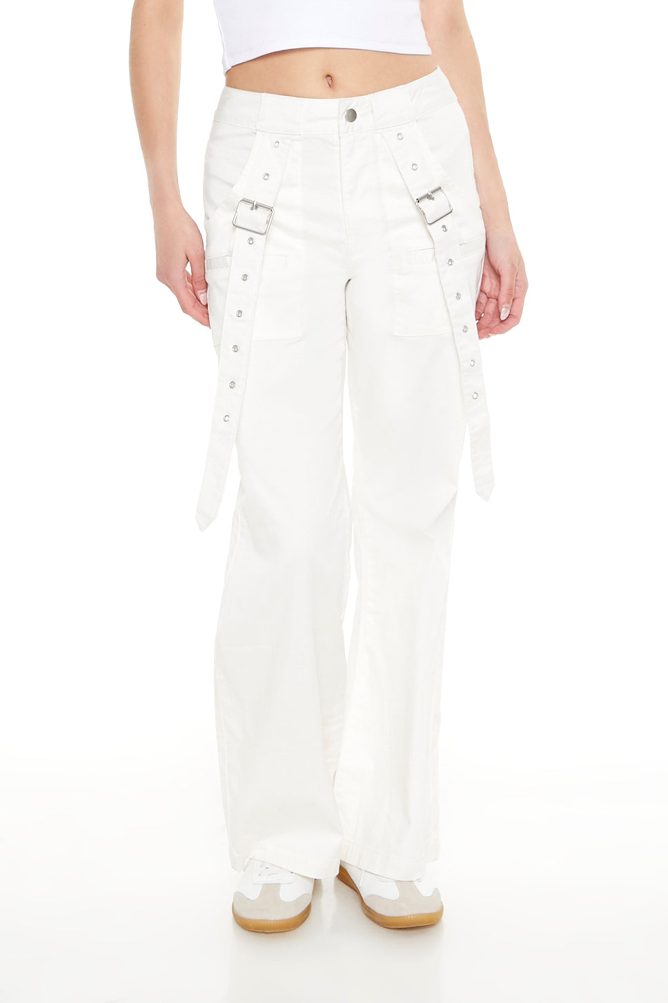 PANTALON WIDE-LEG CON DETALLES FRONTALES