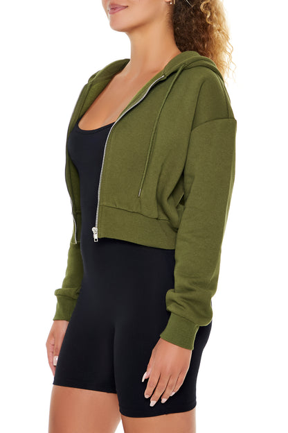 SUDADERA CROPPED CON CAPUCHA