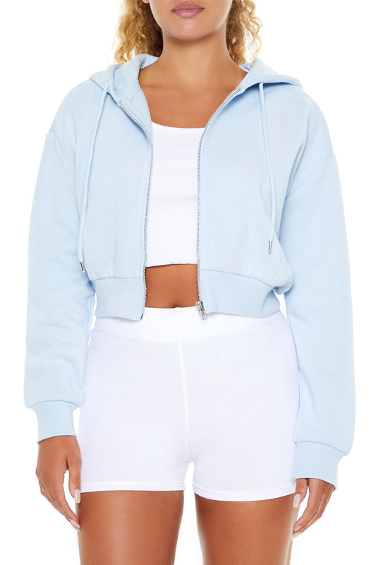 SUDADERA CROPPED CON CAPUCHA