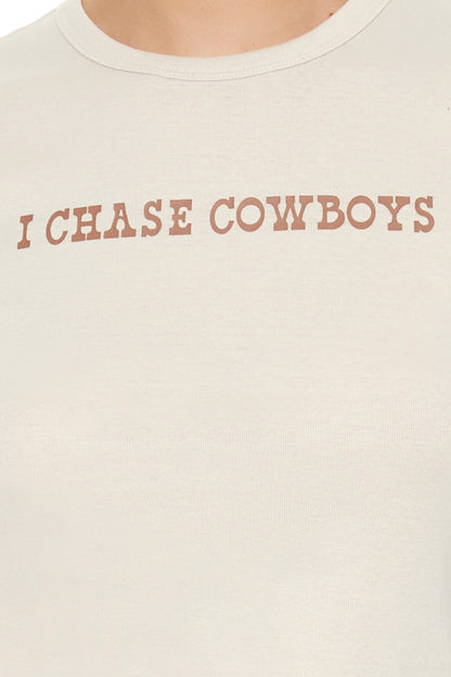 POLERA BABY TEE LOGO "I CHASE COWBOYS"