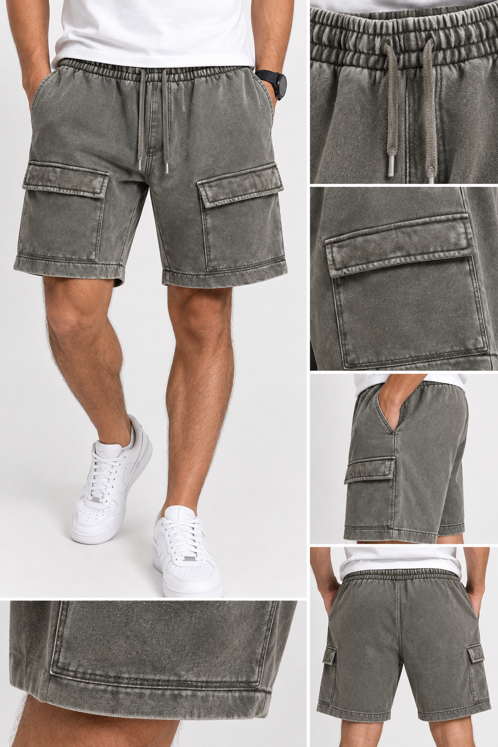 SHORT CASUAL DE ALGODÓN CON BOLSILLOS ADELANTE