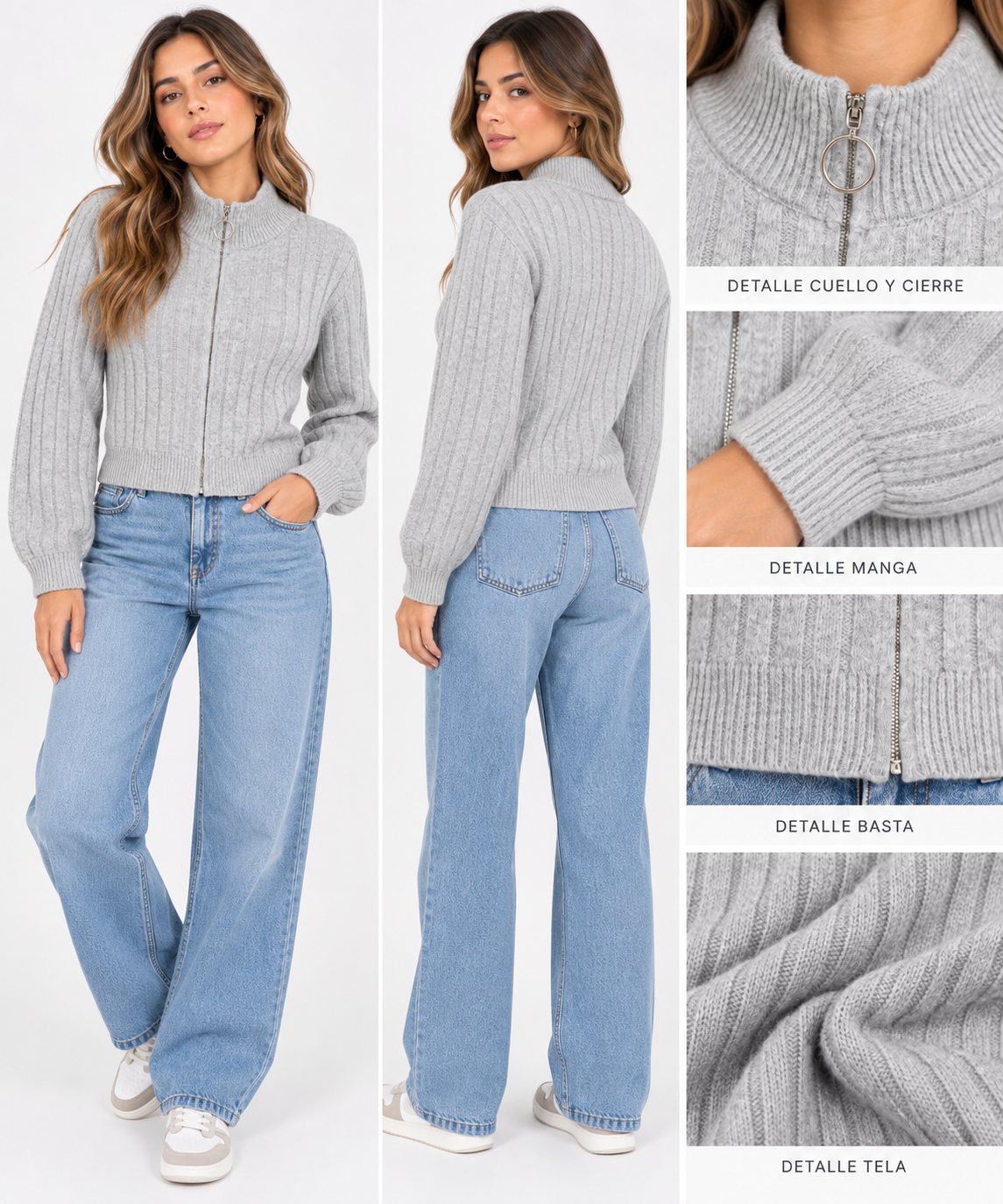 SWEATER CARDIGAN ACANALADO