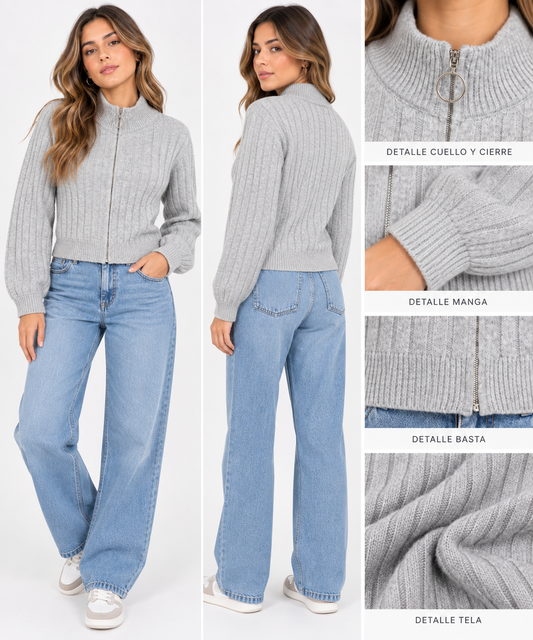 SWEATER CARDIGAN ACANALADO