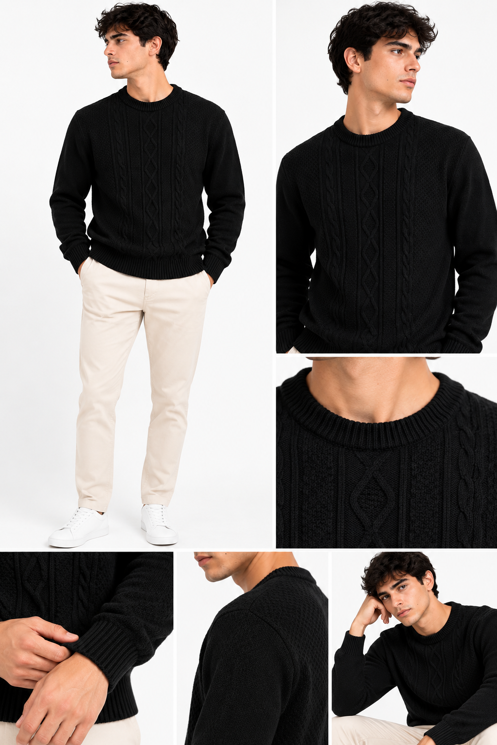 SWEATER TEJIDO TEXTURIZADO CON PATRONES GEOMÉTRICOS