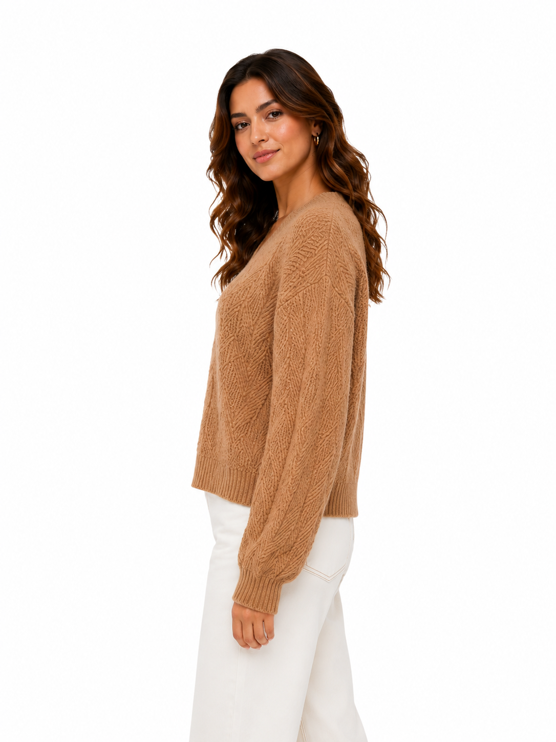 SWEATER TEJIDO OVERSIZED CUELLO EN V
