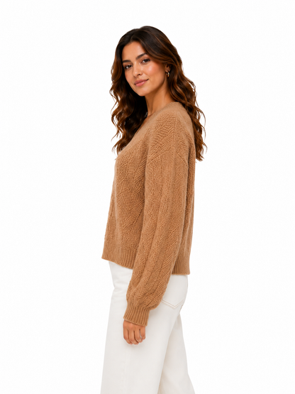 SWEATER TEJIDO OVERSIZED CUELLO EN V