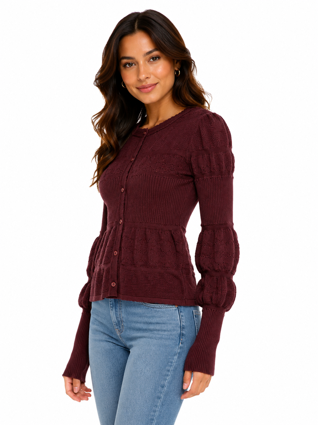 CARDIGAN TEJIDO CON DETALLES ABULLONADOS