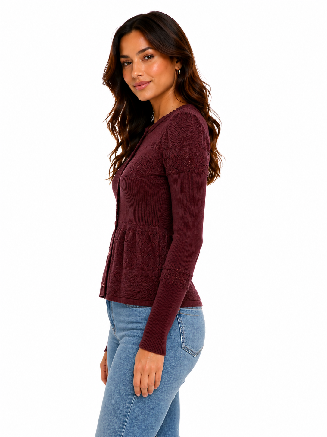CARDIGAN TEJIDO CON DETALLES ABULLONADOS