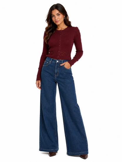 PANTALON DENIM WIDE-LEG CLÁSICO