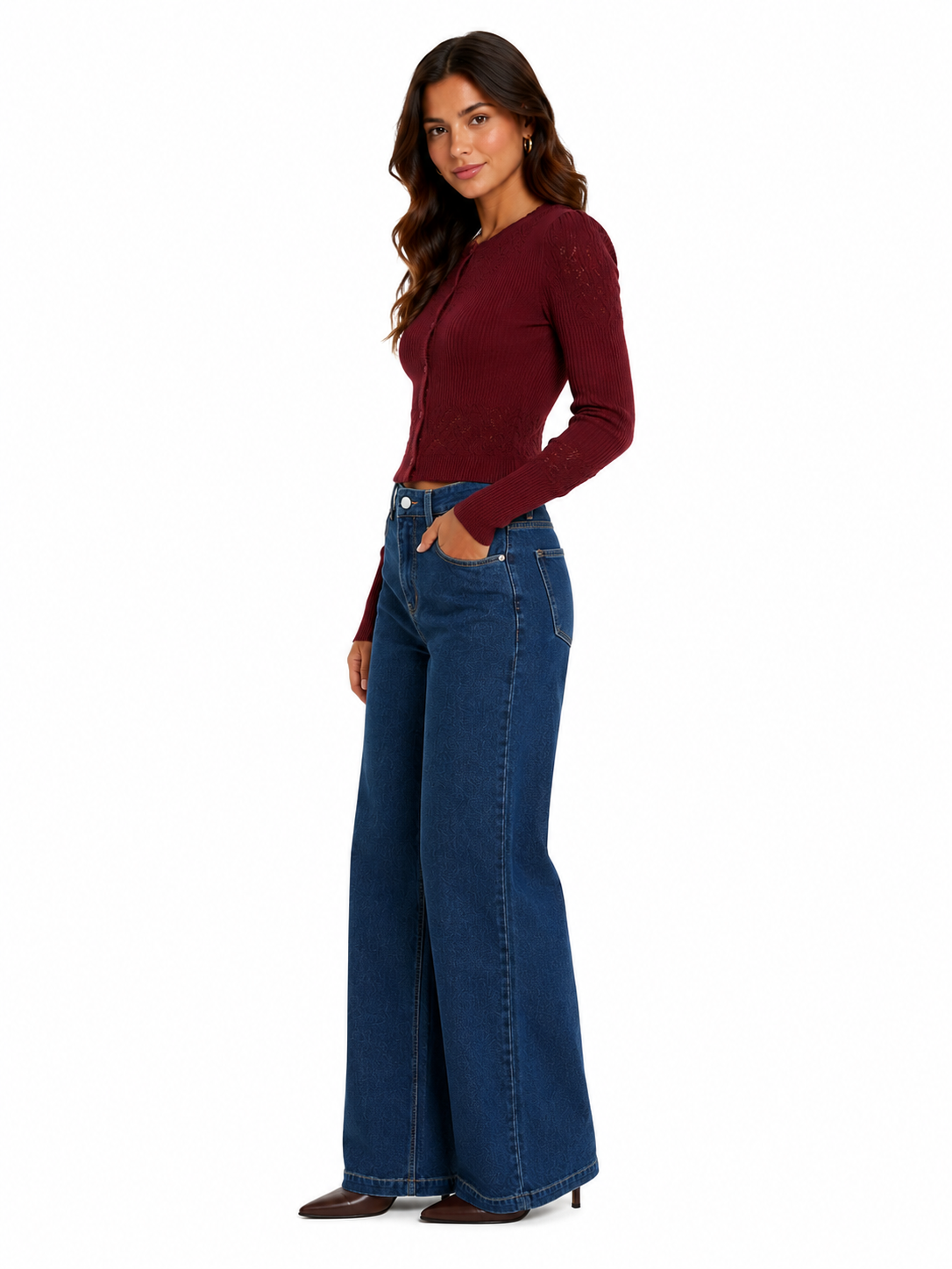 PANTALON DENIM WIDE-LEG CLÁSICO