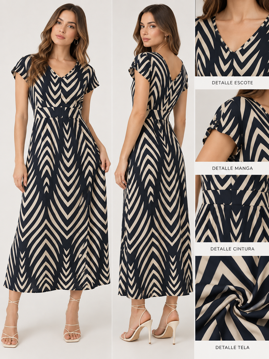 VESTIDO MIDI ACAMPANADO