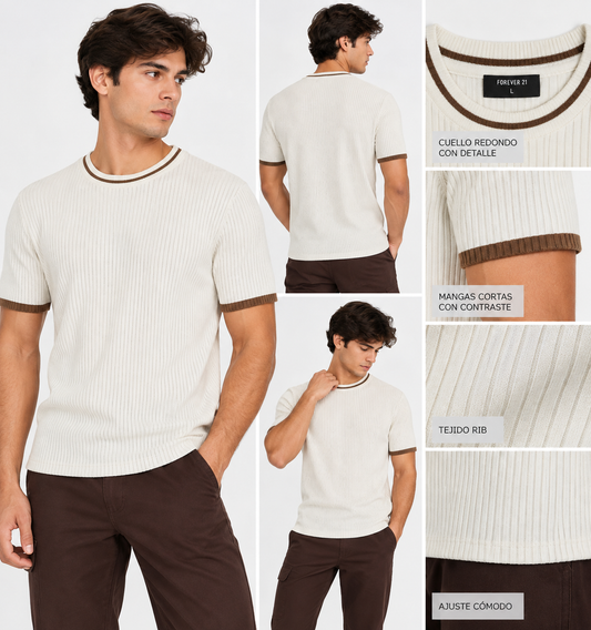 POLERA ESPANDEX CON TEXTURA ACANALADA