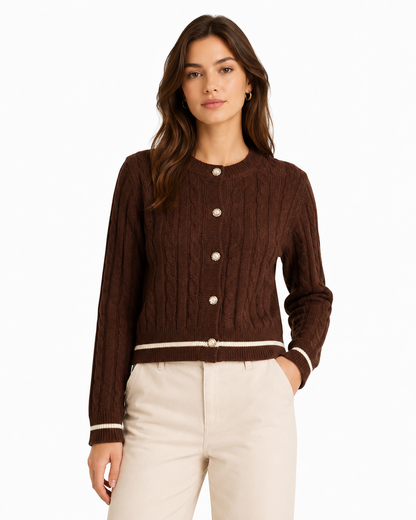 CARDIGAN TEJIDO CON BOTONES DORADOS