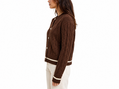 CARDIGAN TEJIDO CON BOTONES DORADOS