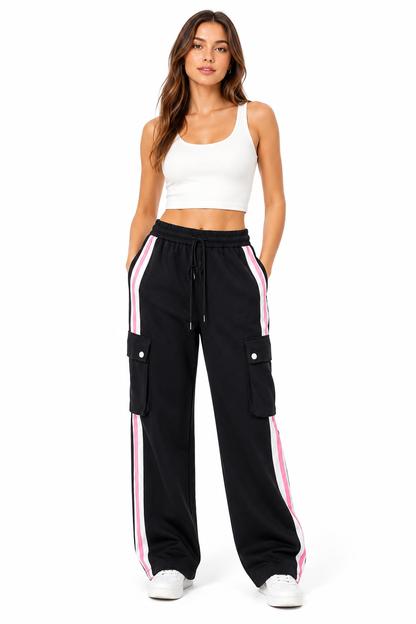 PANTALON CARGO CON FRANJA LATERAL