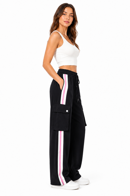 PANTALON CARGO CON FRANJA LATERAL
