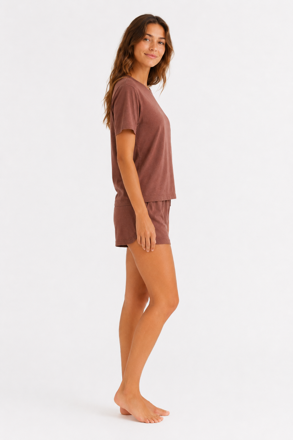 SET DE PIJAMA DE POLERA OVERSIZED CON SHORT DE ALGODÓN LICRADO