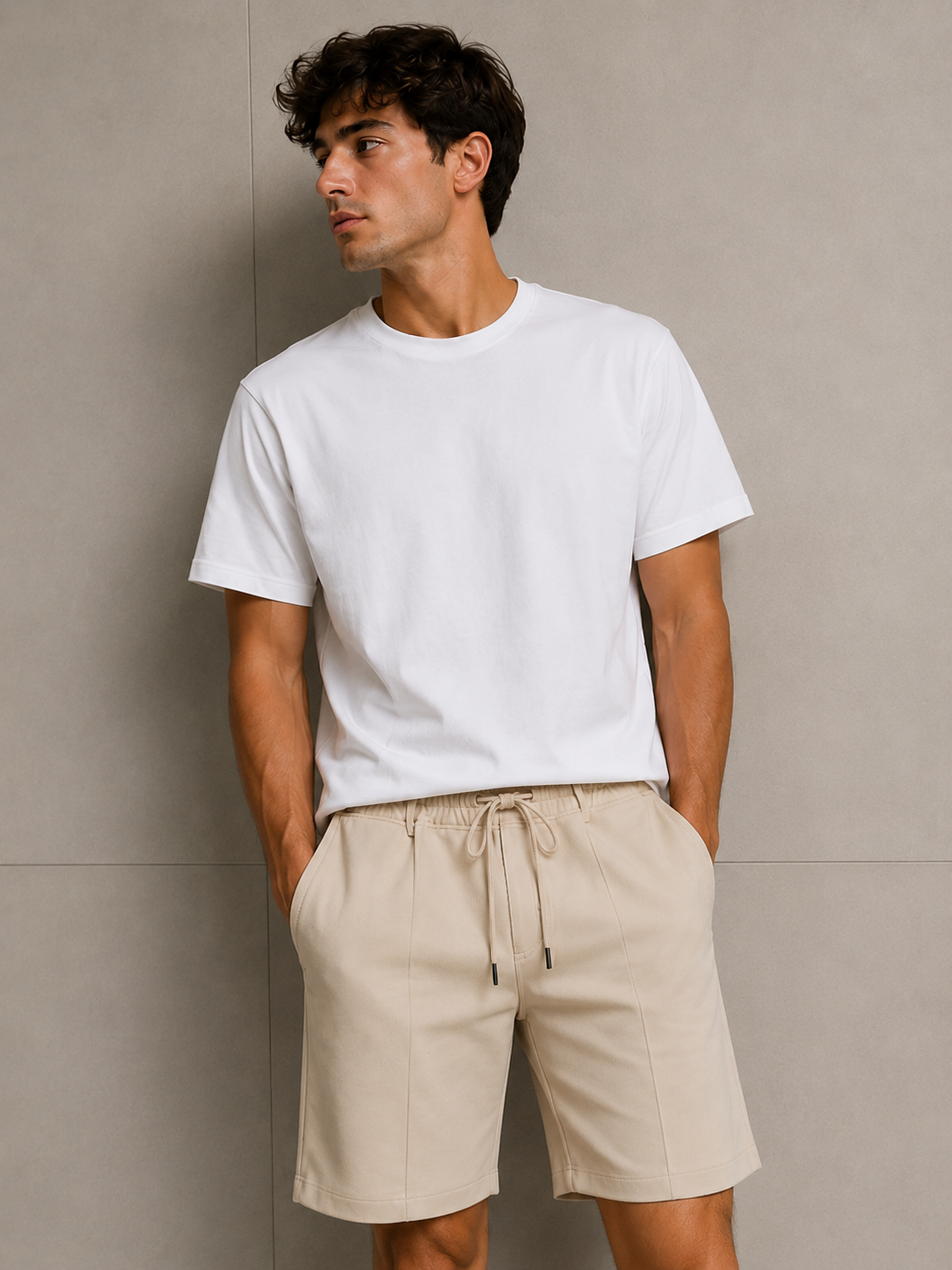 SHORT CLÁSICO CON DETALLE DE BORDE LINEAL EN MEDIO