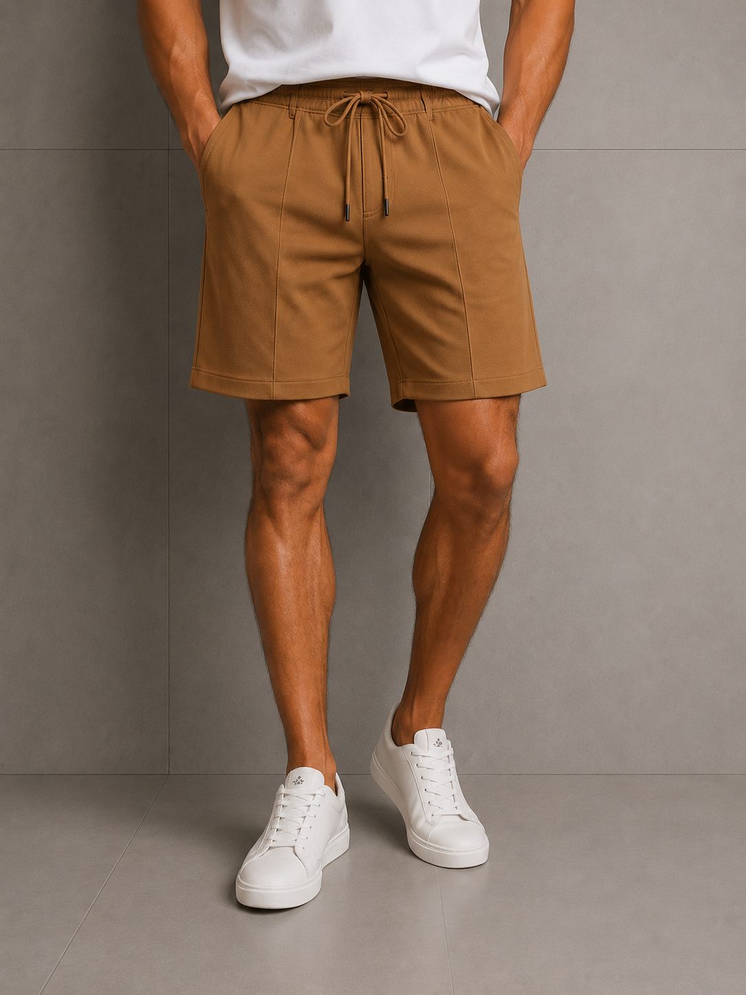 SHORT CLÁSICO CON DETALLE DE BORDE LINEAL EN MEDIO