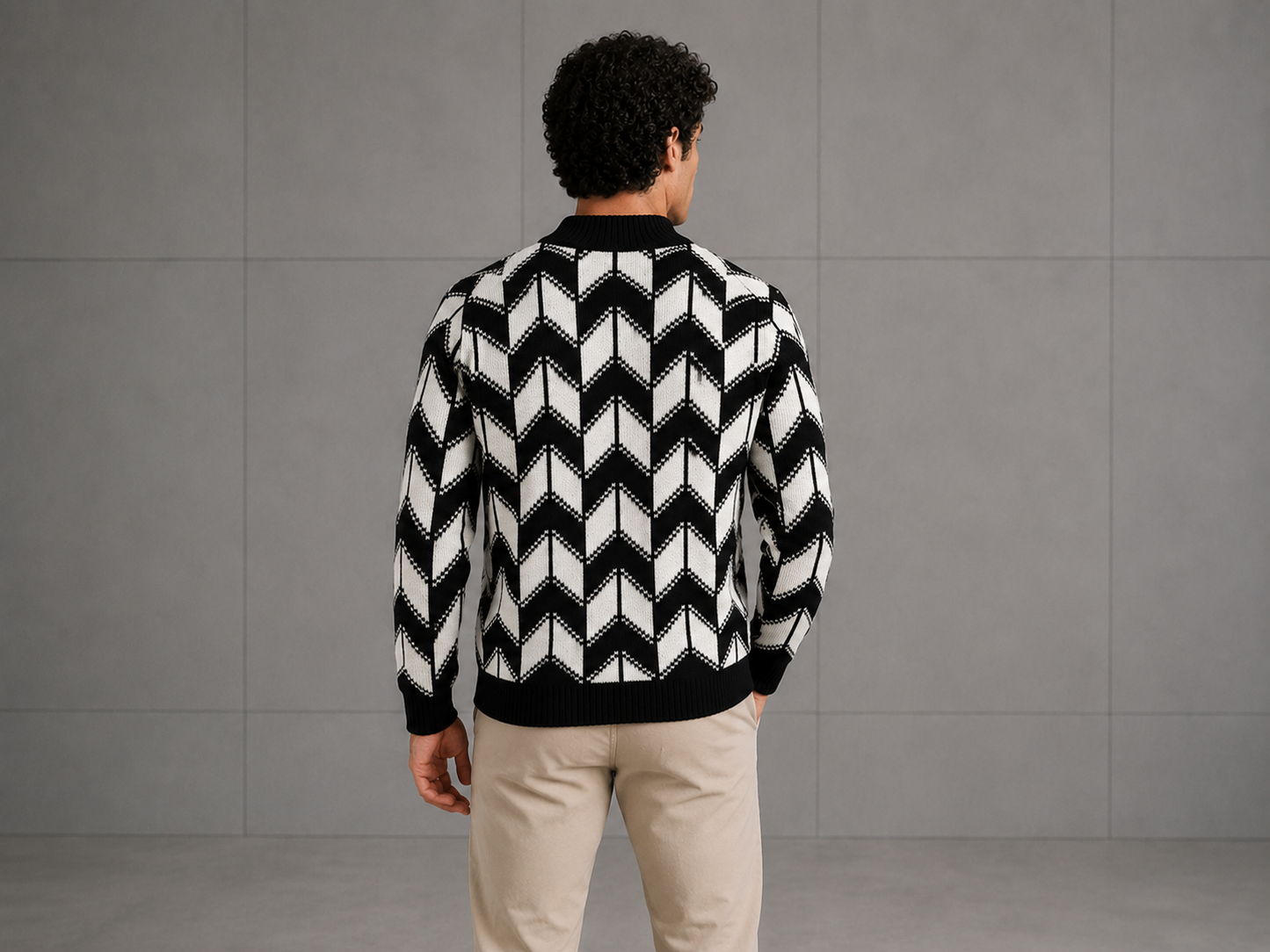 SWEATER TEJIDO CON PATRON ZIGZAG