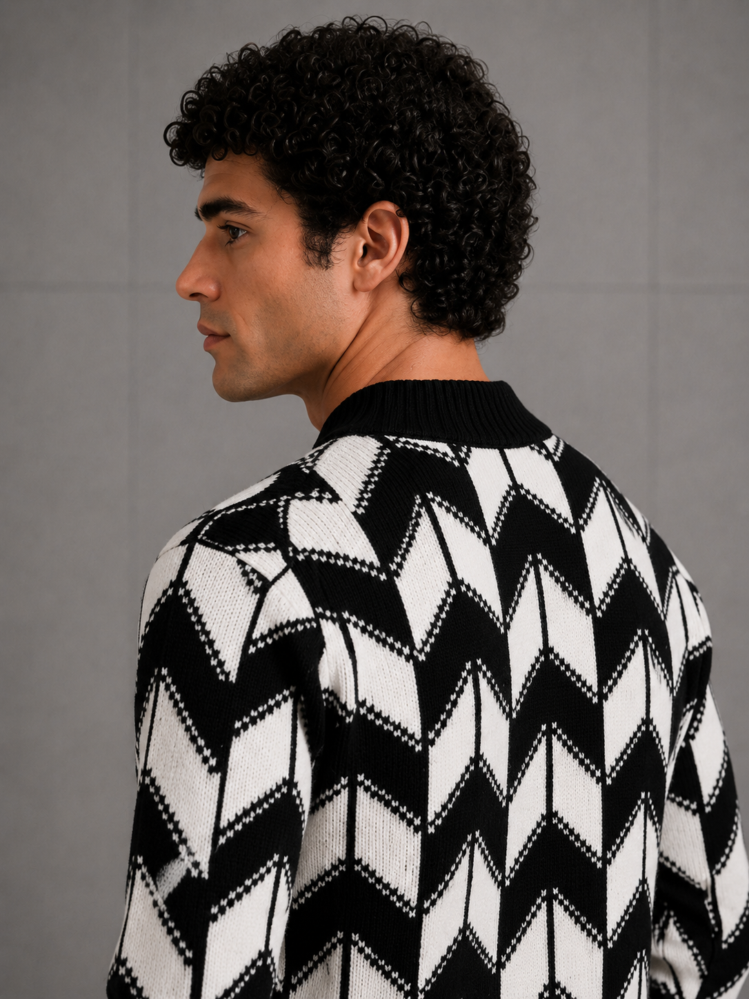 SWEATER TEJIDO CON PATRON ZIGZAG