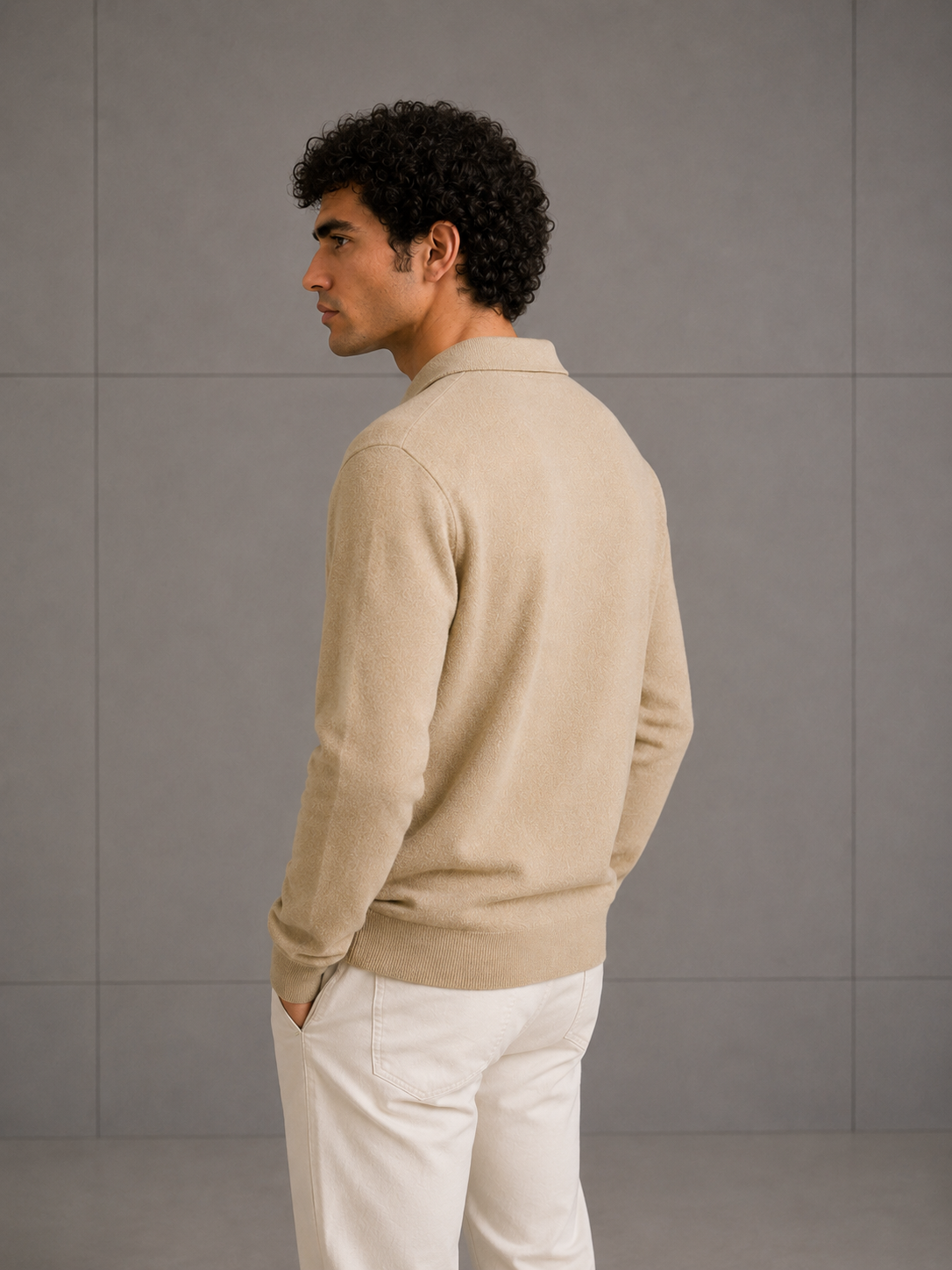 SUDADERA CUELLO V TEXTURA DE TEDDY