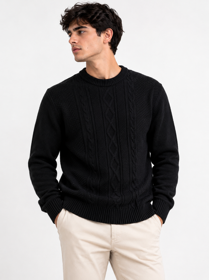 SWEATER TEJIDO TEXTURIZADO CON PATRONES GEOMÉTRICOS