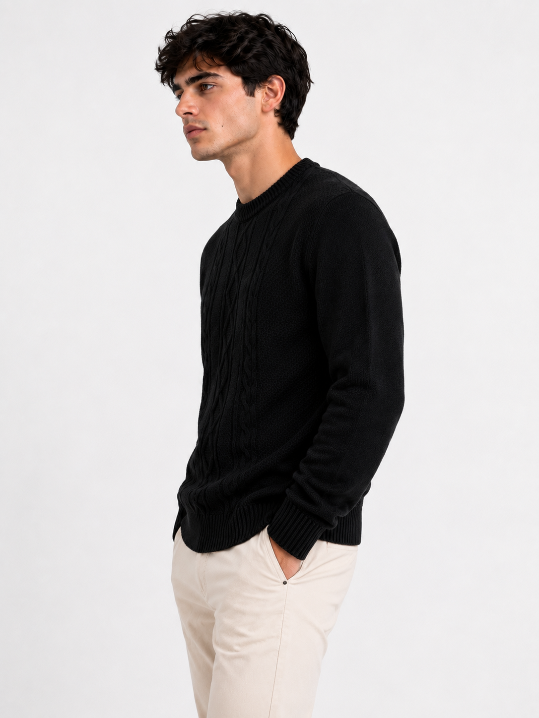 SWEATER TEJIDO TEXTURIZADO CON PATRONES GEOMÉTRICOS
