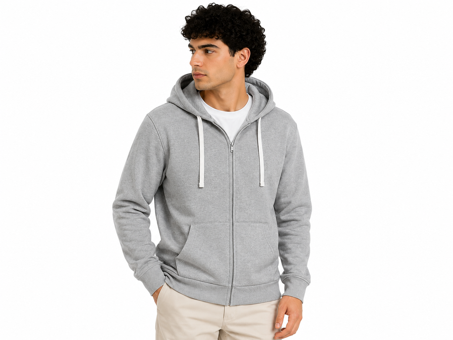HODDIE CLÁSICO CON BOLSILLO EN LA PARTE DELANTERA Y CIERRE